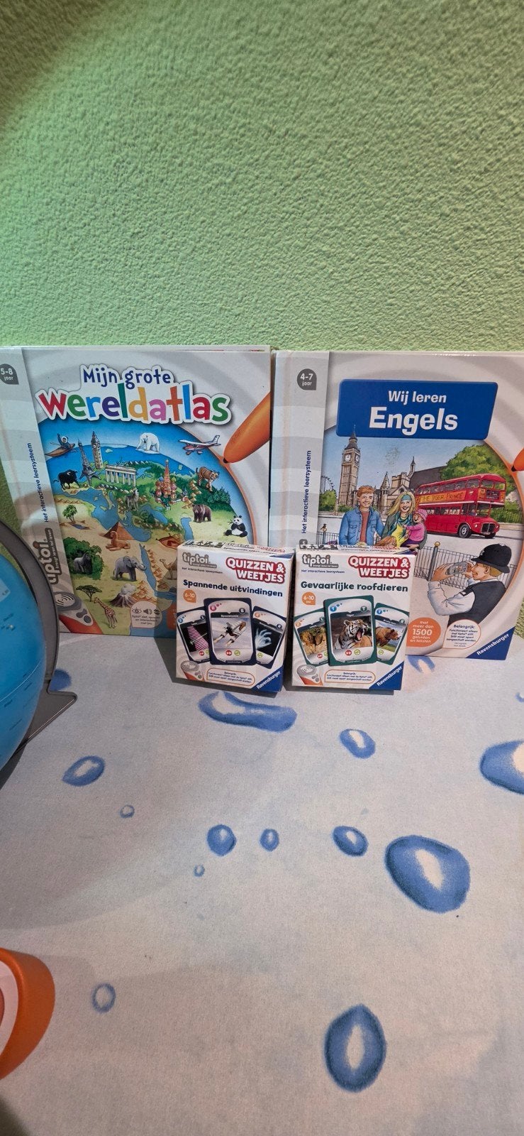 Tiptoi set: pen, 2 boeken, wereldbal en 2 quizzen, Ophalen of Verzenden, Zo goed als nieuw, Taal en Lezen, Met geluid