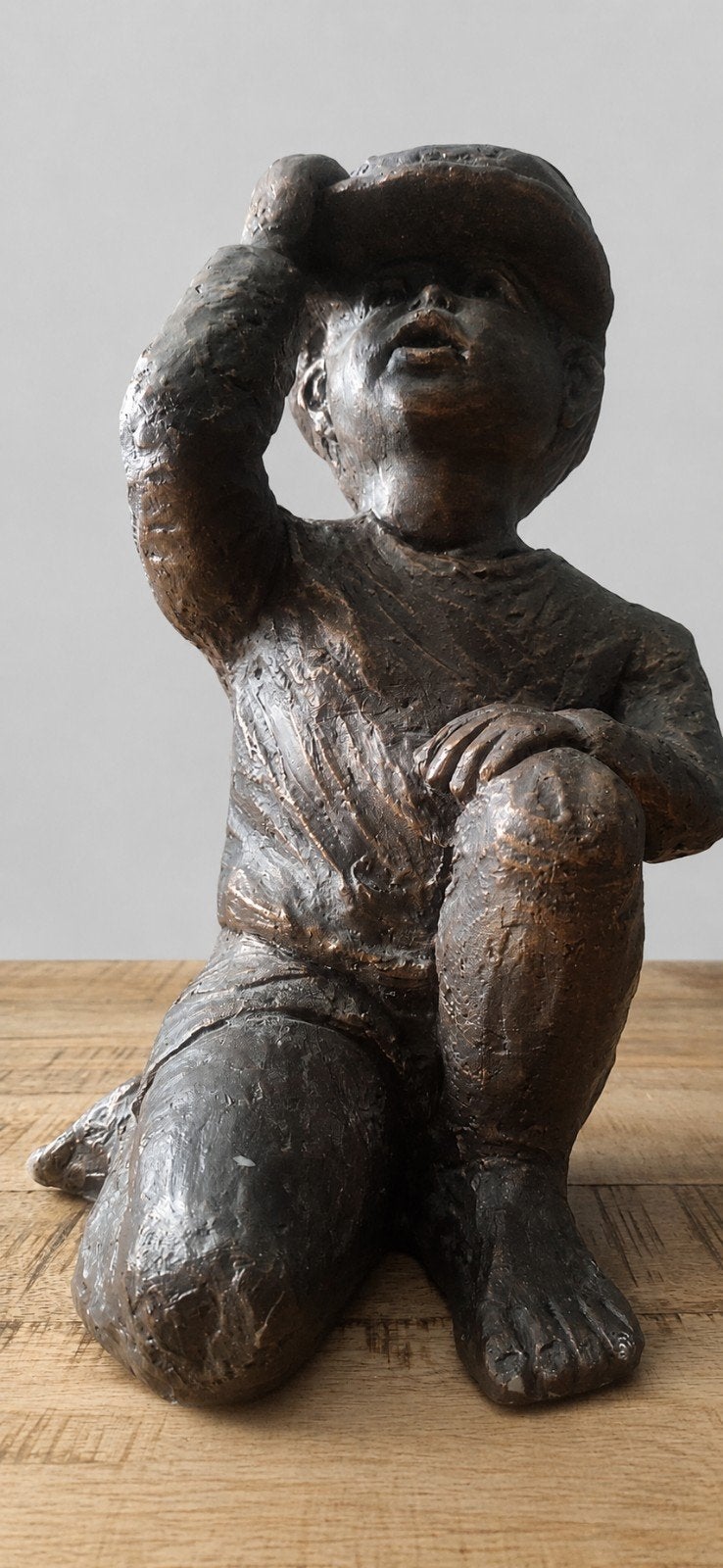 Prachtig groot beeld 'Roel'-Geert Kunen (Brons-look, 43 cm), Overige onderwerpen, Gemerkt, Ophalen of Verzenden, 20 - 50 cm