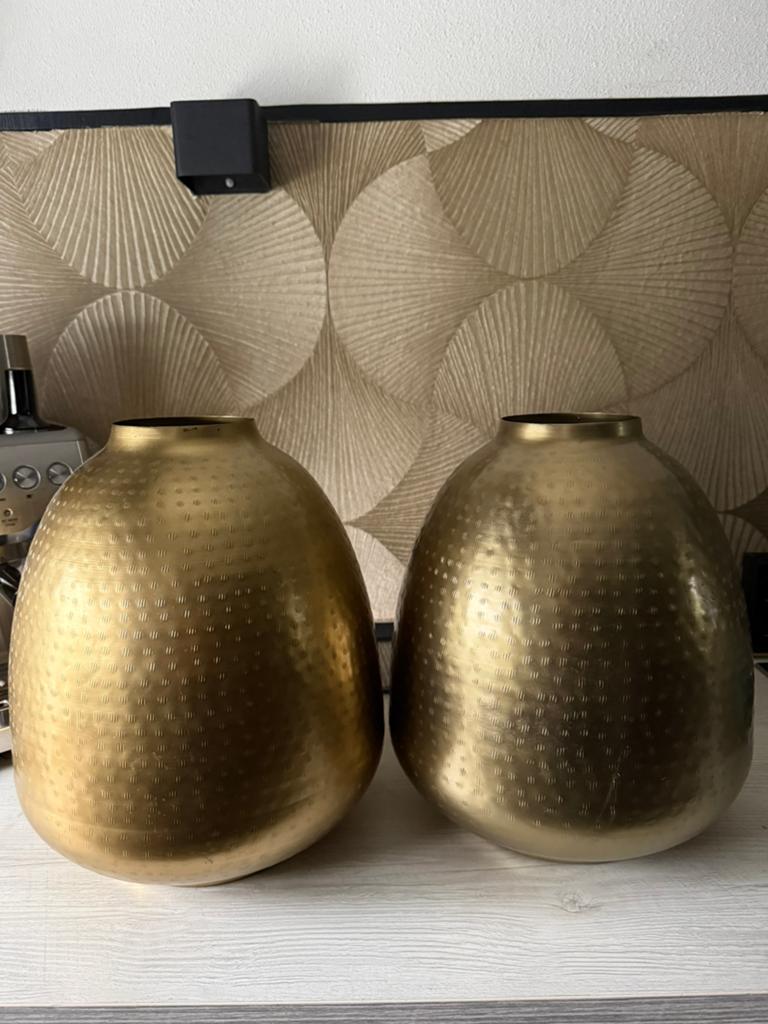 2 mooie grote gouden vazen., Ophalen, Zo goed als nieuw