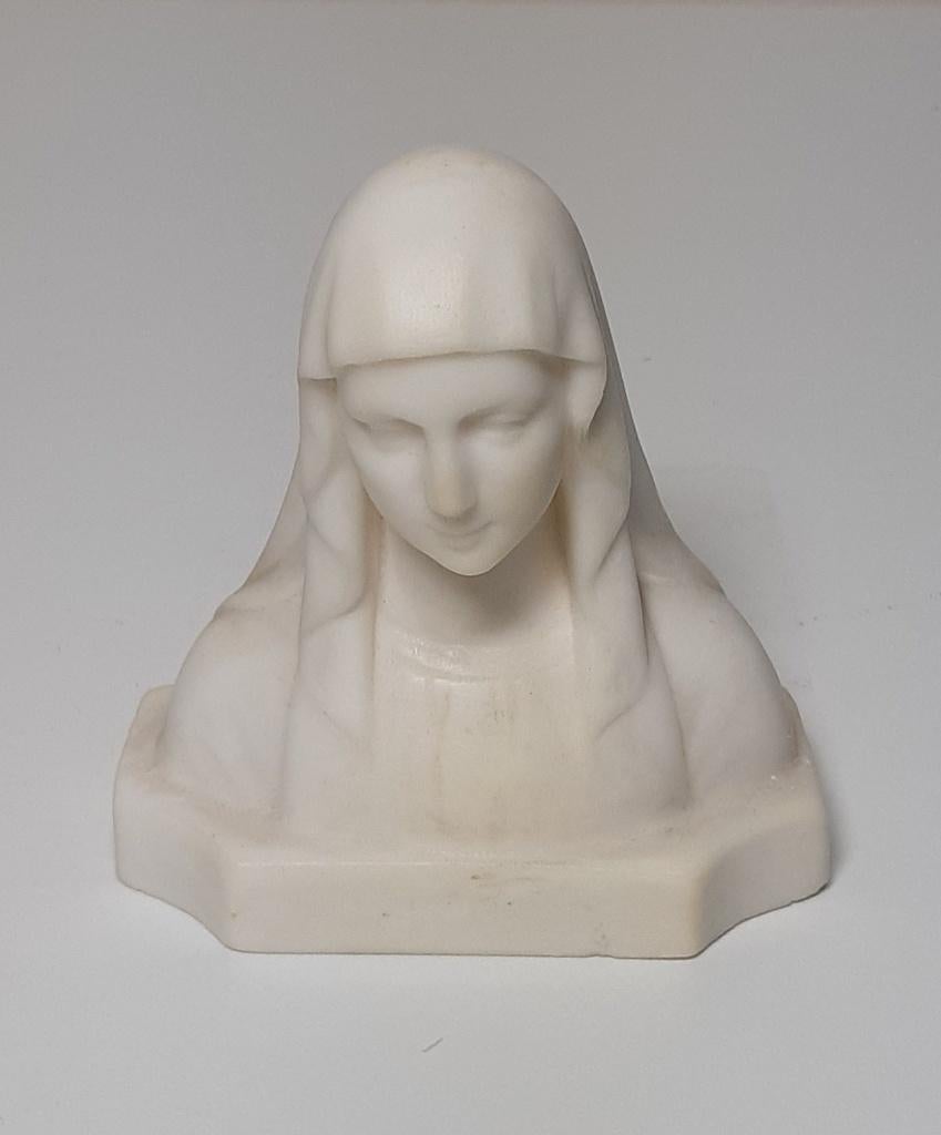 ALBASTEN BEELDJE BUSTE MARIA, Verzamelen, Beelden en Beeldjes, Ophalen of Verzenden, Zo goed als nieuw, Religie