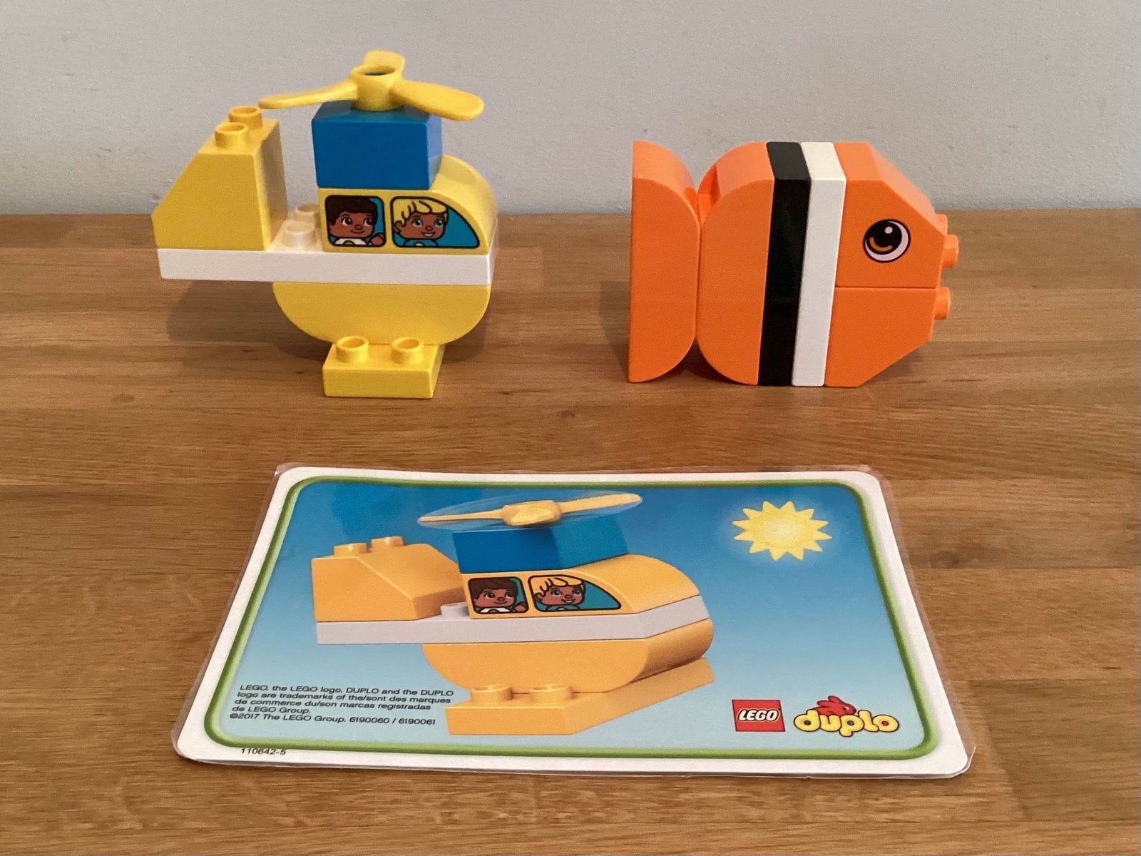 Duplo bouwkaart van een helikopter en een vis.Nemo, Kinderen en Baby's, Speelgoed | Duplo en Lego, Ophalen of Verzenden, Zo goed als nieuw