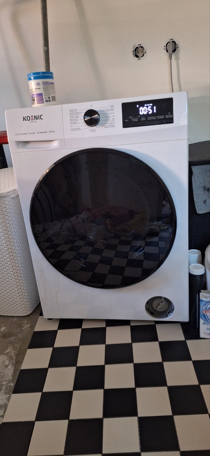Koenic Wasdroogcombinatie 9/6kg - Goede Staat, 6 tot 8 kg, Ophalen, Gebruikt, 85 tot 90 cm