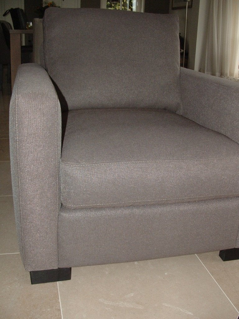 Houston fauteuil lounge Premier bruin linnen, Ophalen, Gebruikt, 75 tot 100 cm, 75 tot 100 cm