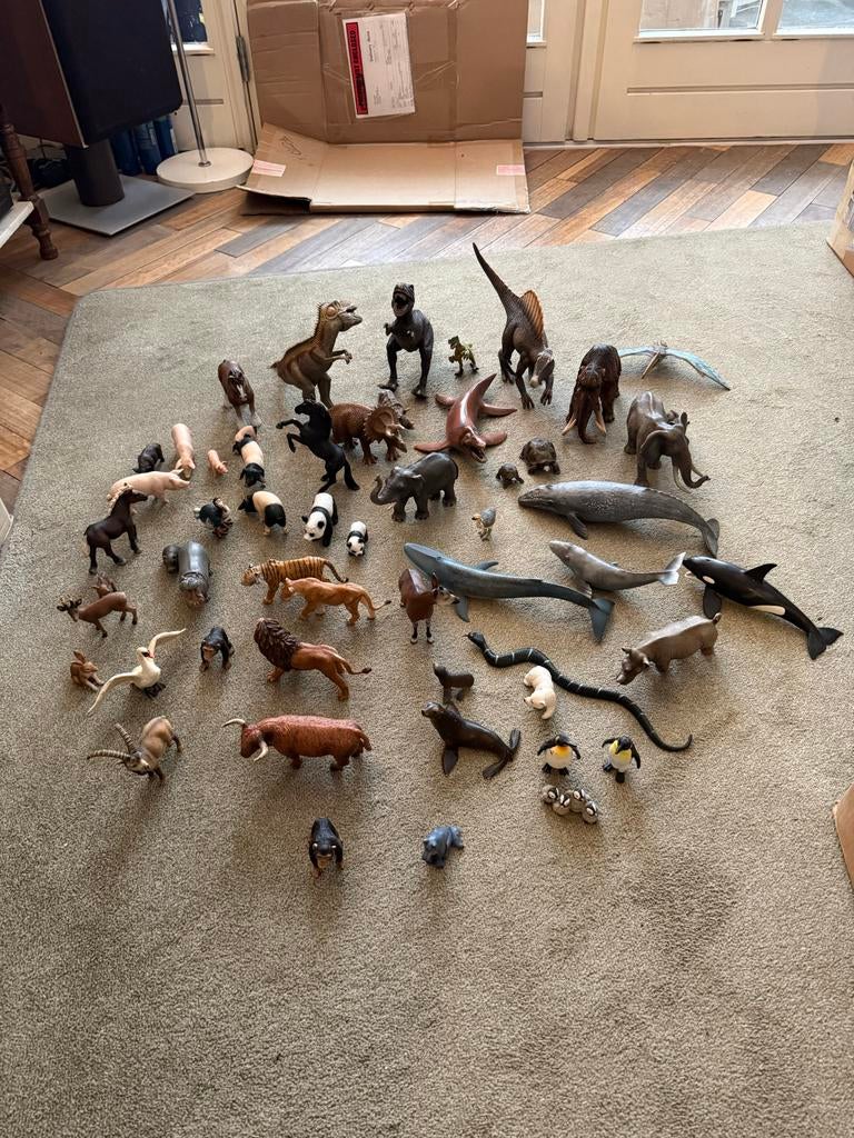 Grote partij originele Schleich – 50+ stuks, Verzamelen, Dierenverzamelingen, Ophalen of Verzenden, Zo goed als nieuw, Paard, Beeldje of Figuurtje
