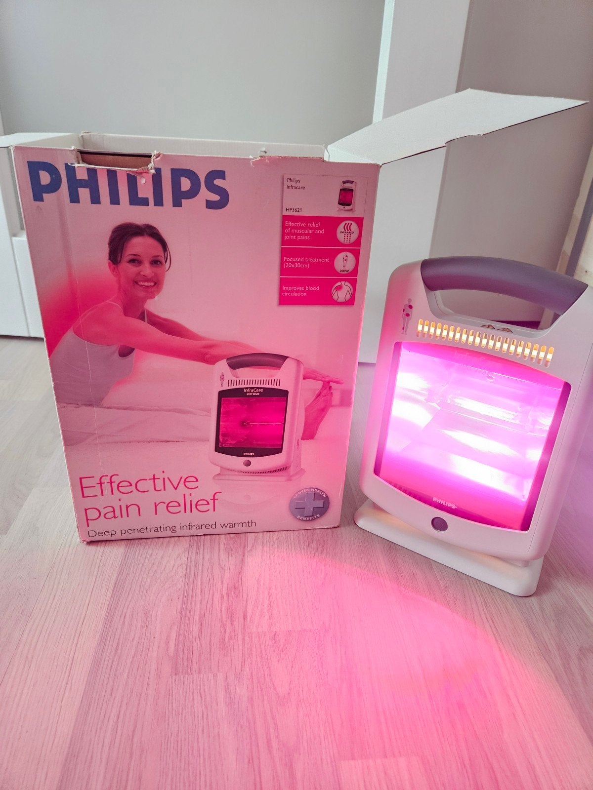 Philips HP3621 InfraCare Infraroodlamp - Pijnverlichting, Ophalen of Verzenden, Zo goed als nieuw, Overige typen