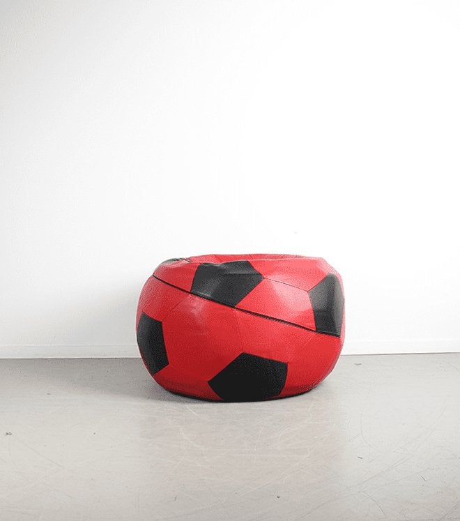 Leolux Zitbal Rood/Zwart Leer, Niet ingevuld, Zo goed als nieuw, Niet ingevuld, Niet ingevuld
