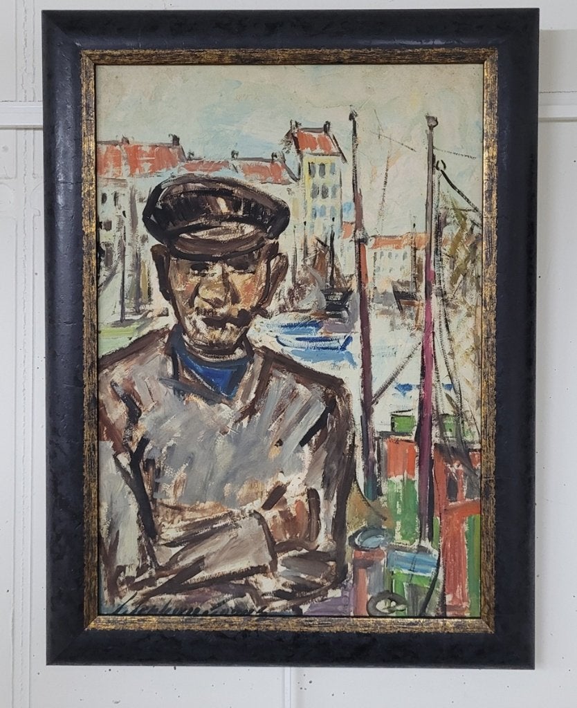 Stephan GORUS, de visser, Ophalen of Verzenden, Gesigneerd, Olieverf, Paneel
