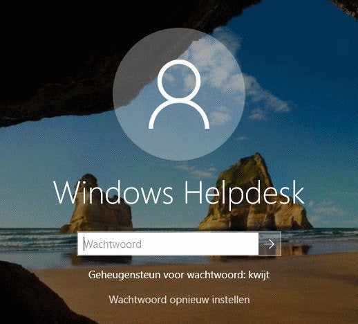 Het Windows wachtwoord werkt niet meer, Ophalen of Verzenden, Nieuw