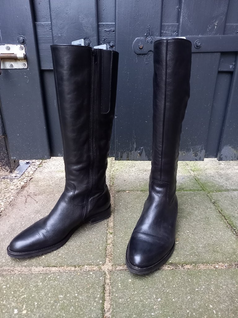 Lange Zwarte Leren Laarzen Gabor (Maat 4,5 / 37,5), Kleding | Dames, Hoge laarzen, Zwart, Gabor, Ophalen of Verzenden