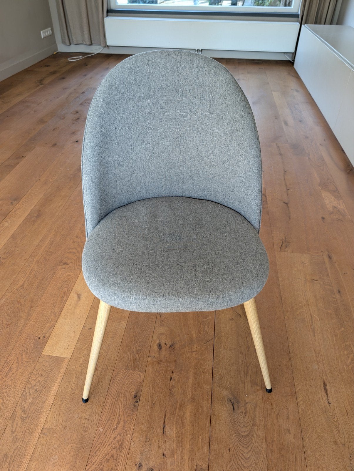 Set van 6 grijze eetkamerstoelen, Ophalen, Gebruikt, Modern, Scandinavisch, Hout