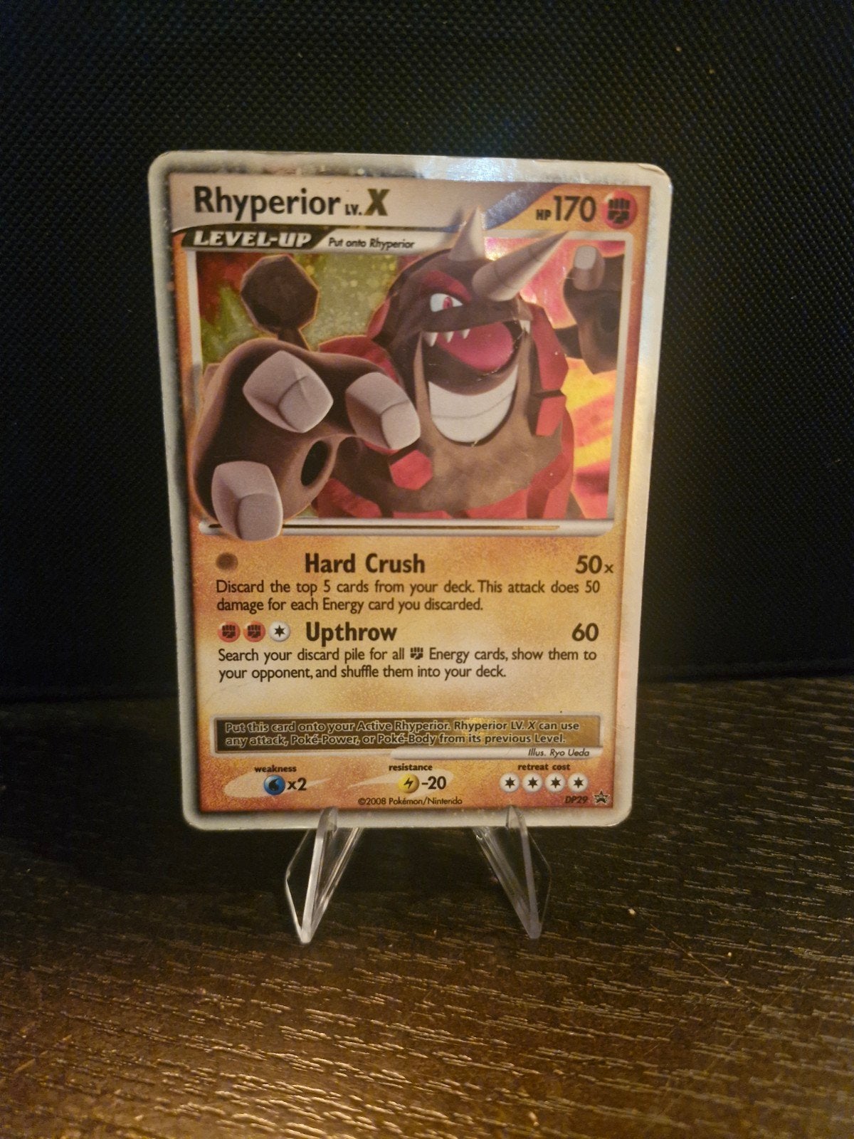 Pokémon Kaart Rhyperior LV.X - Zeldzaam en Krachtig, Ophalen of Verzenden, Gebruikt, Losse kaart, Foil