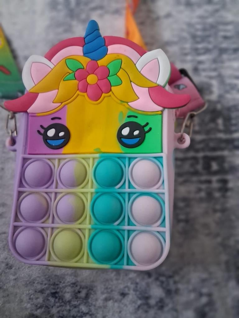 Unicorn Pop It Tasje - Regenboog Fidget Toy Schoudertas, Ophalen of Verzenden, Nieuw, Meisje