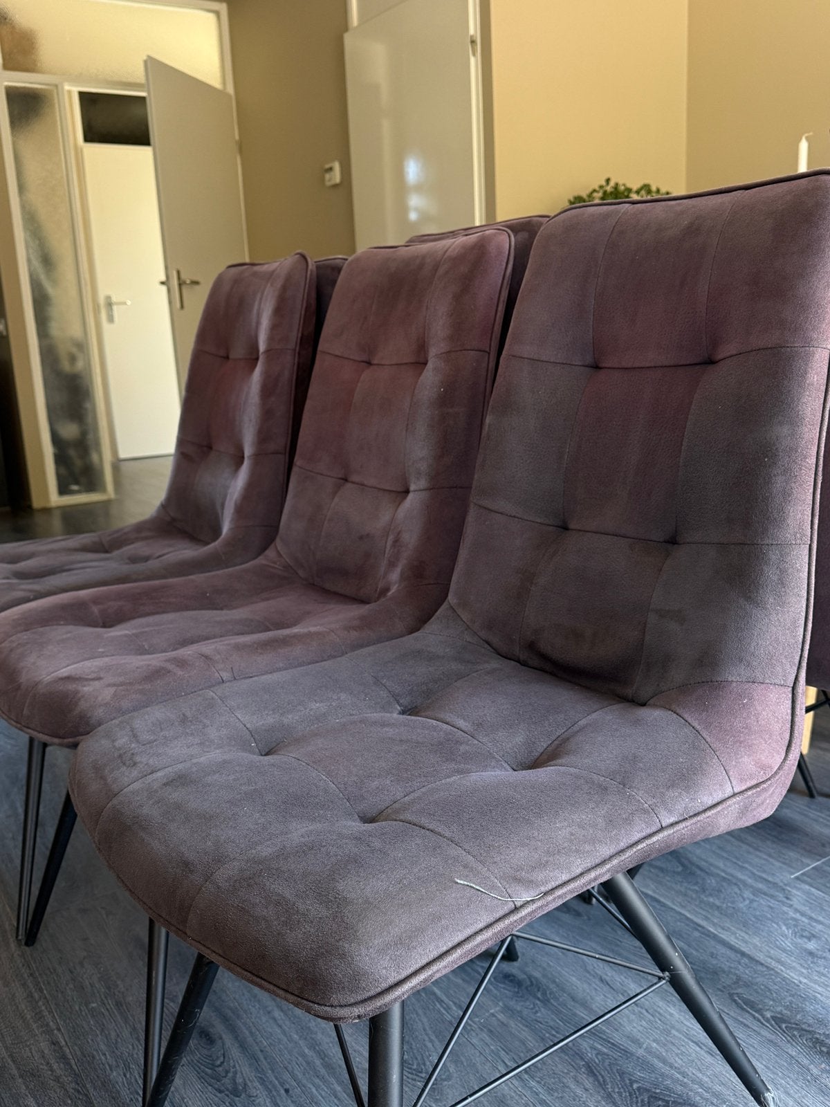 Gratis afhalen! Eet kamer stoelen (6 stuks), Huis en Inrichting, Stoelen, Ophalen, Gebruikt, Stof, Vijf, Zes of meer stoelen