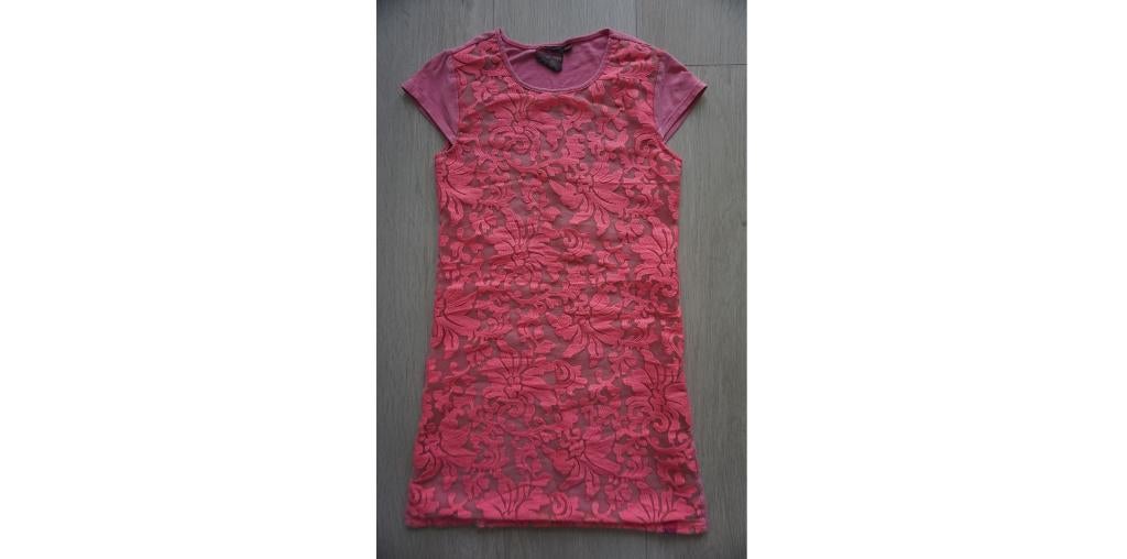 Quapi Jurk Jurkje, Feestjurk, Neon Roze, Felroze Mt 146, 152, Meisje, Ophalen of Verzenden, Zo goed als nieuw, Jurk of Rok