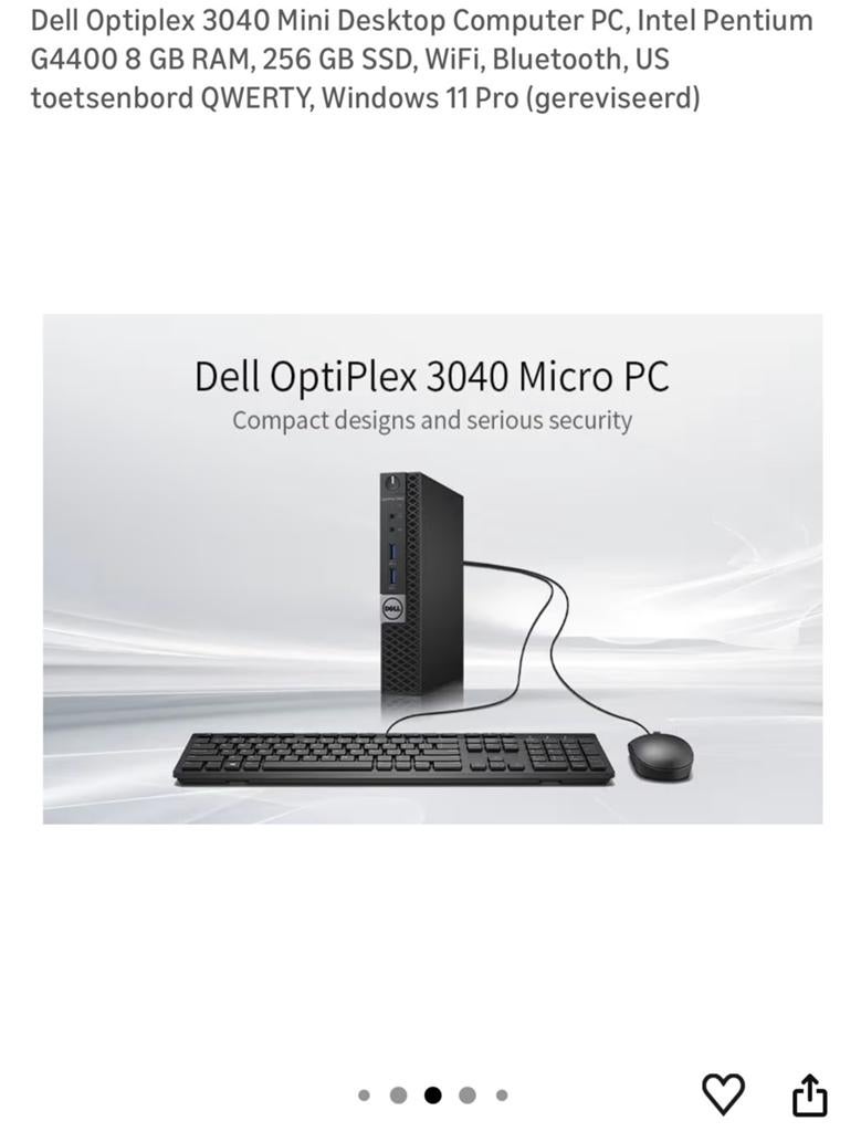Dell Optiplex 3040 Mini PC - Windows 11 Pro, Ophalen, 2 tot 3 Ghz, 8 GB, Zo goed als nieuw