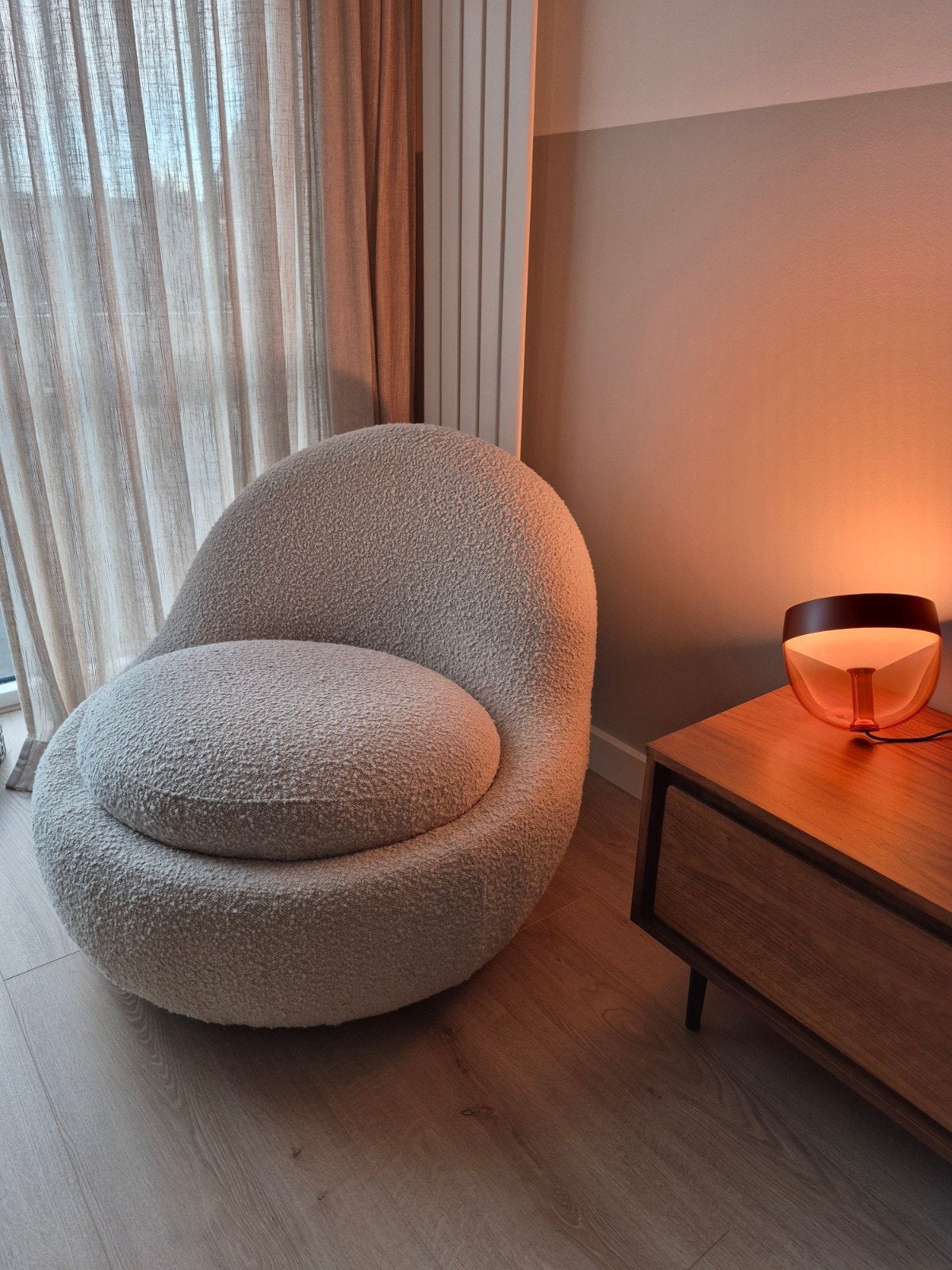 Babette Loungestoel in Maya Cream, Huis en Inrichting, Ophalen, Gebruikt, 75 tot 100 cm, Modern, Scandinavisch, Bouclé