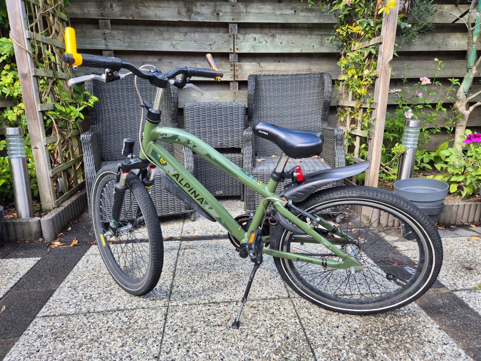 Alpina Trial jongensfiets 22 inch Survival Green Matt, Gebruikt, Velgrem, Minder dan 49 cm, Ophalen