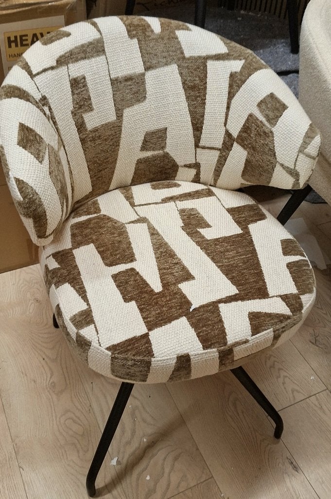 Set van 5 Richmond Interiors stoelen Milly Moss Graphic, Ophalen, Metaal, Onbekend, Nieuw