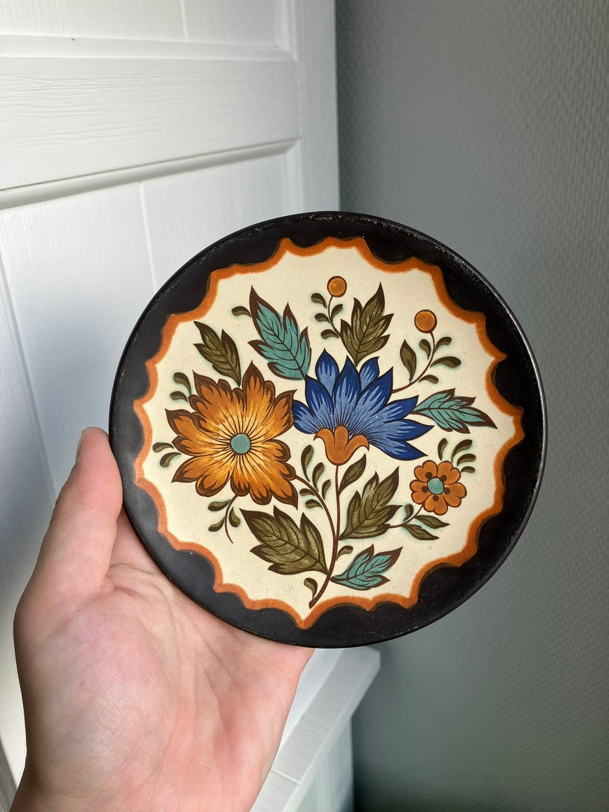 Wandbord bord bordje flora gouda plateel holland handwerk, Antiek en Kunst, Ophalen of Verzenden