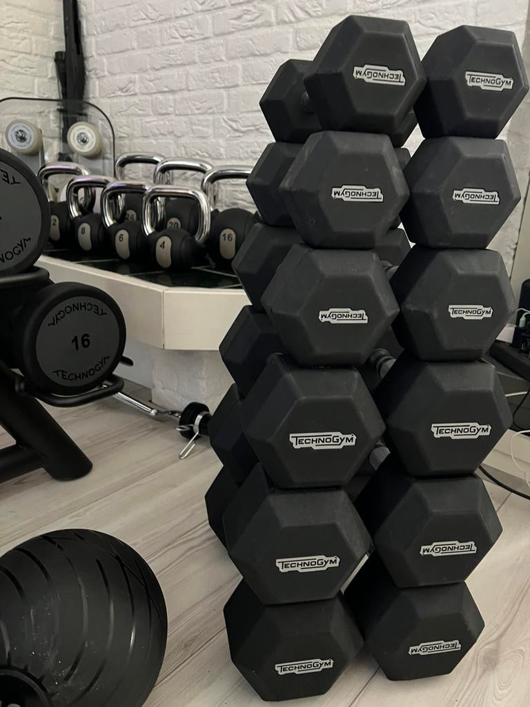 Hexagone Dumbbell Set - Technogym, Sport en Fitness, Fitnessmaterialen, Zo goed als nieuw, Dumbbell, Ophalen of Verzenden