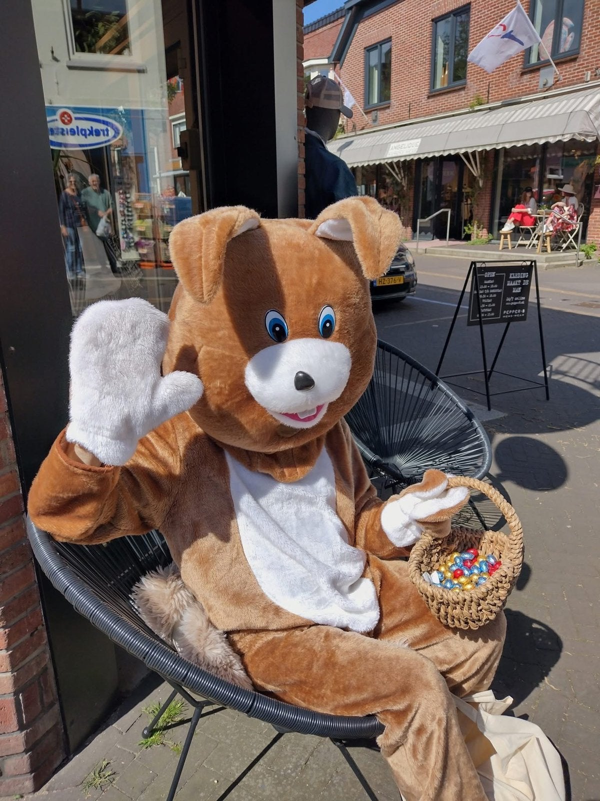 Paashaas mascotte - mascottepak - konijnenpak konijn fursuit, Ophalen of Verzenden, Gebruikt, Pak of Jurk