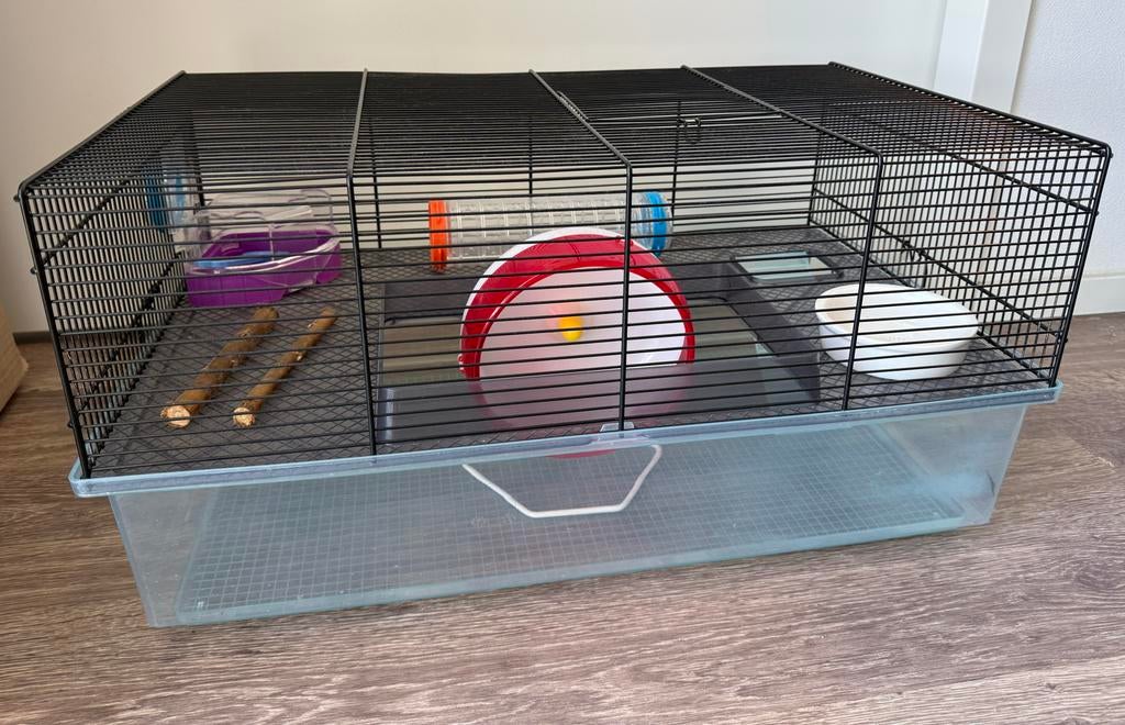 Hamsterkooi met toebehoren, Dieren en Toebehoren, Knaagdieren en Konijnen | Hokken en Kooien, Kooi, Gebruikt, Minder dan 75 cm