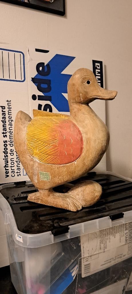 Houten gans 37 cm hoog (Z257-142), Huis en Inrichting, Ophalen of Verzenden, Zo goed als nieuw