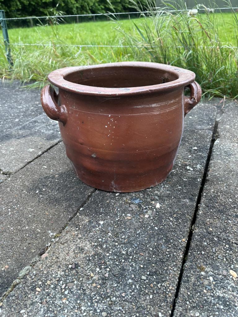 Keulse pot, Tuin en Terras, Bloempotten, Gebruikt, Rond, Minder dan 40 cm, Aardewerk
