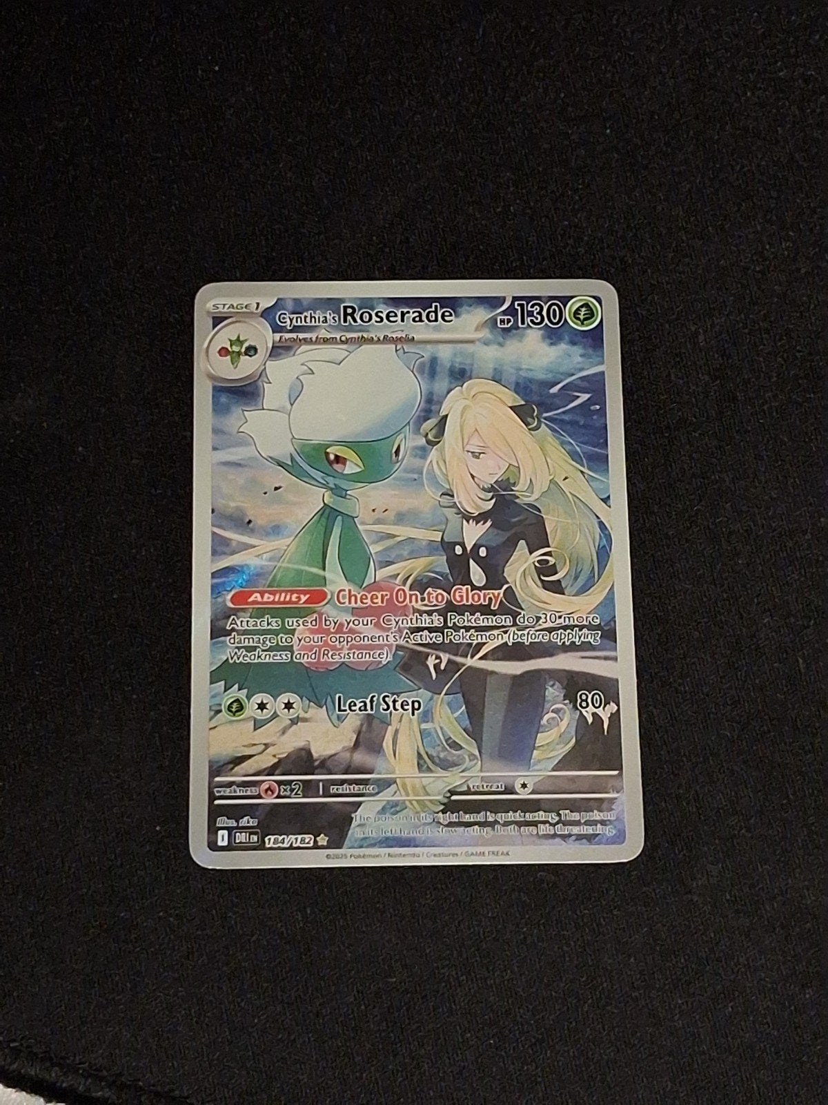 Cynthia's Roserade Pokémon kaart - Goede staat, Ophalen of Verzenden, Zo goed als nieuw, Losse kaart