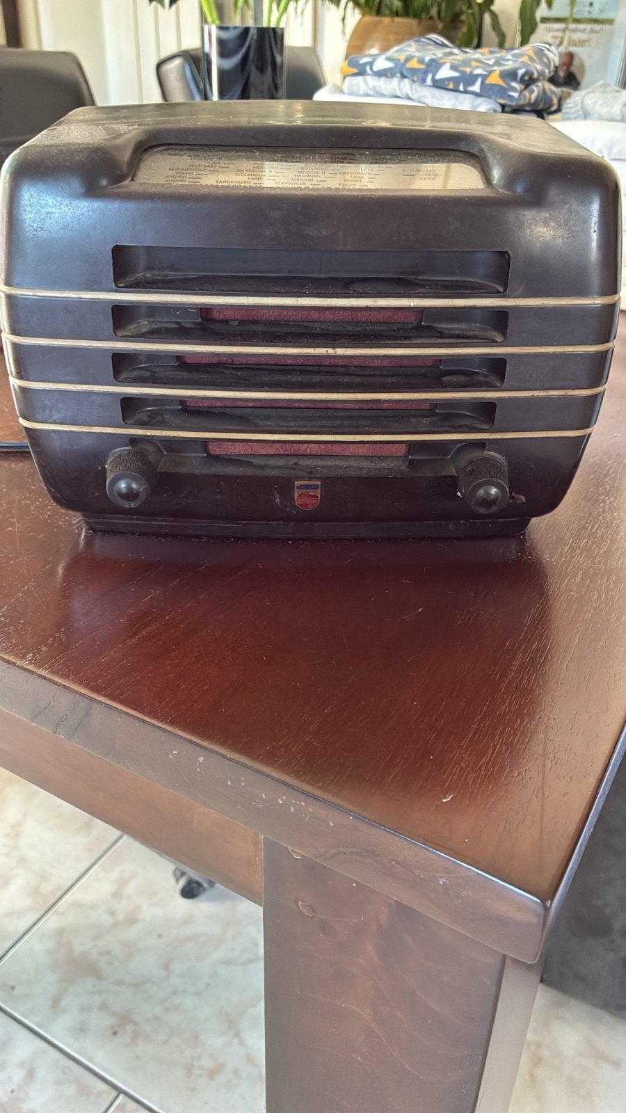 Vintage philips radio uit 1948, Ophalen of Verzenden, Niet werkend, Radio