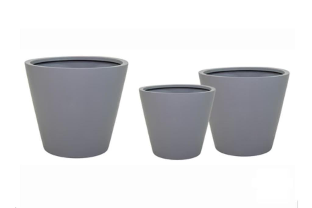 GROTE ronde bloempotten Fiberstone grijs & antraciet 3 maten, Tuin en Terras, Ophalen, Overige materialen, 40 cm of meer, Rond
