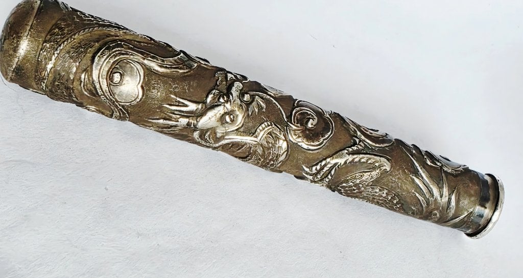 19 eeuw Chinese zilveren paraplu houder, Antiek en Kunst, Antiek | Goud en Zilver, Ophalen of Verzenden, Zilver