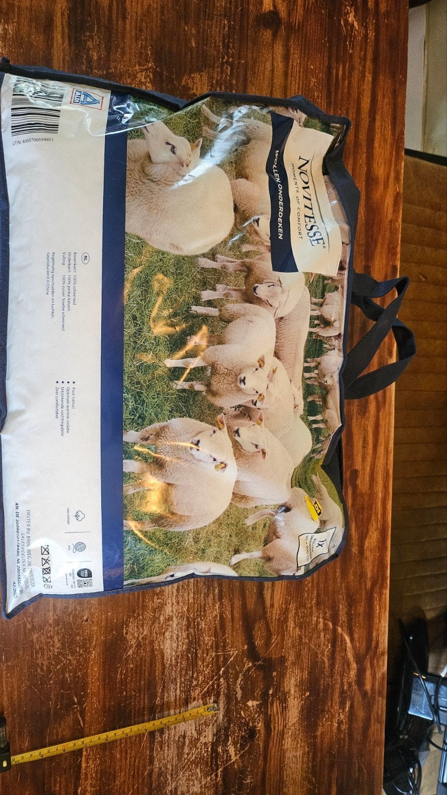 Echte wollen onderdeken maat 90x200, Ophalen, Eenpersoons, Wit, Deken of Dekbed