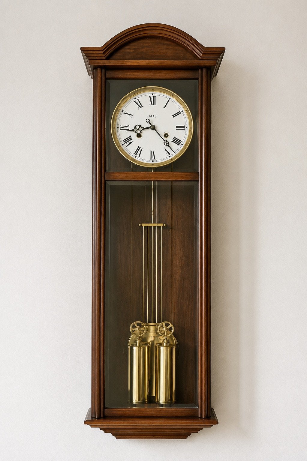 AMS wandklok / houten kast, nette staat, Ophalen