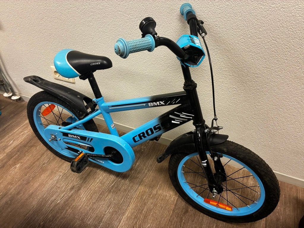 blauw zwarte Cortego BMX Cross kinderfiets 16 inch, Ophalen, Terugtraprem, Staal, Cortego