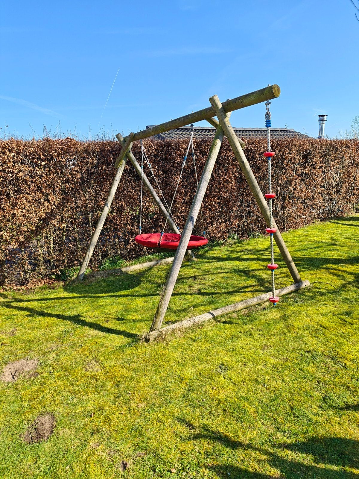 Stevige houten schommel set., Ophalen, Gebruikt, Schommel