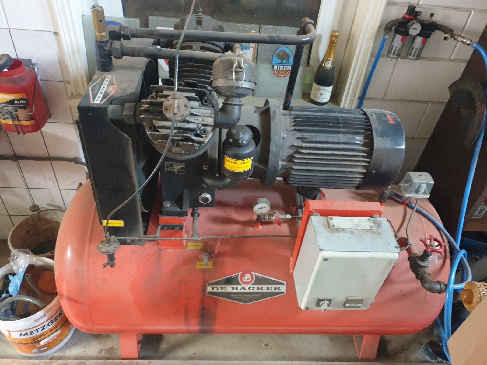 de backer compressor type 1250/500 met defecte zuiger, Ophalen, Gebruikt, 800 liter/min of meer, 10 bar of meer