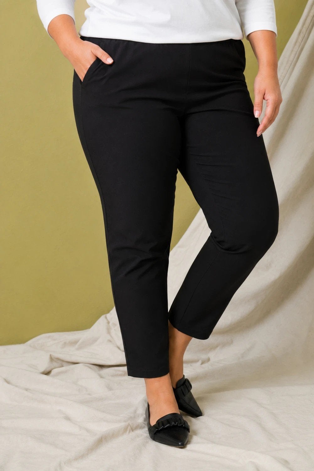 Zwarte 7/8 bengaline broek TANGO van Zhenzi Maat 54/56 XL, Z, Zhenzi, Z, Zwart
