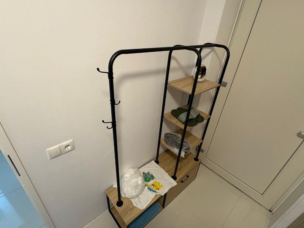 Mini garderobe met kapstok en schoenenrek, Wandkapstok, Ophalen of Verzenden, Zo goed als nieuw, Minder dan 100 cm