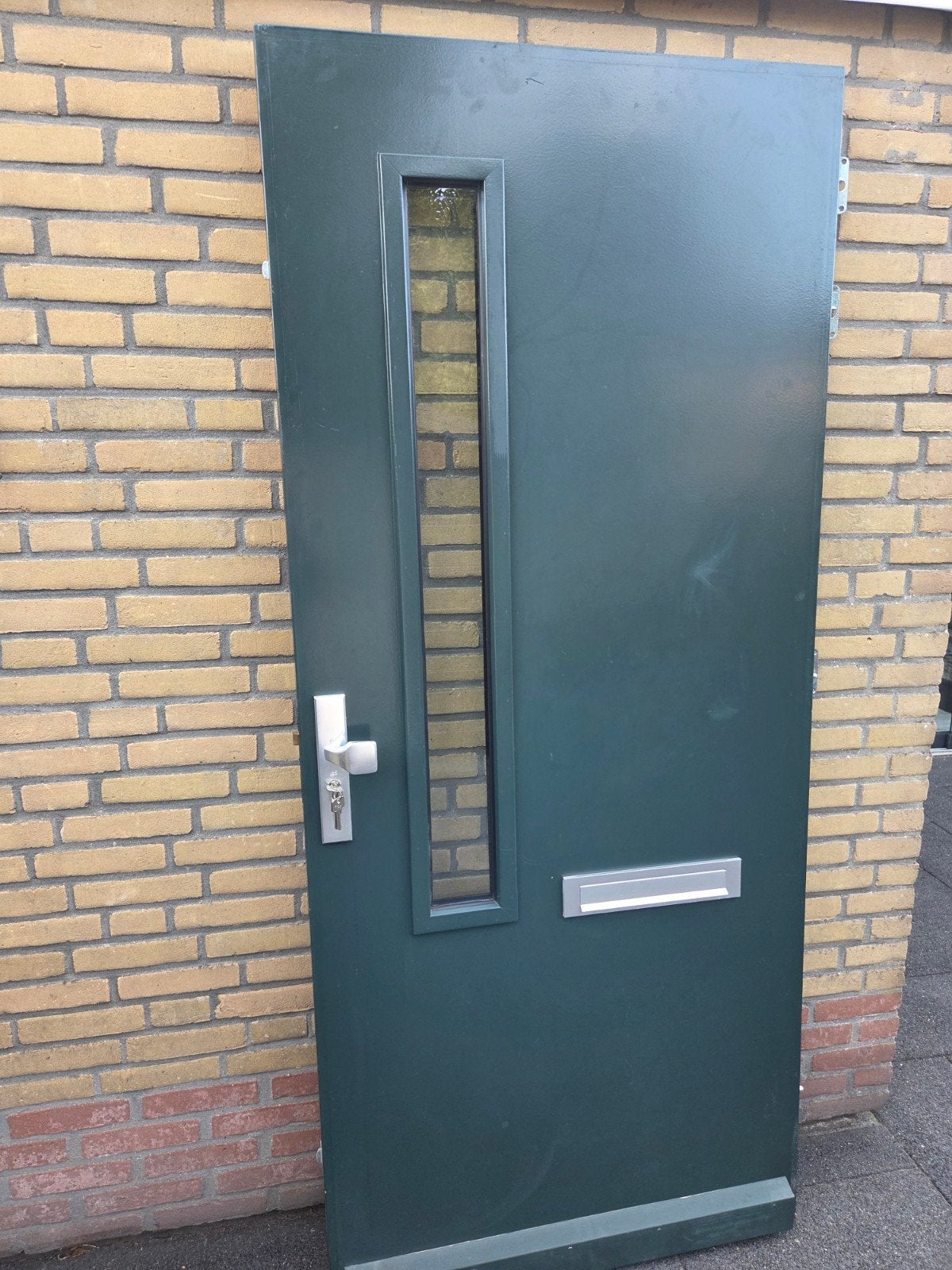 Voordeur buitendeur 211 X 92 cm., Doe-het-zelf en Verbouw, Deuren en Horren, Gebruikt, Ophalen of Verzenden, 200 tot 215 cm, Glas
