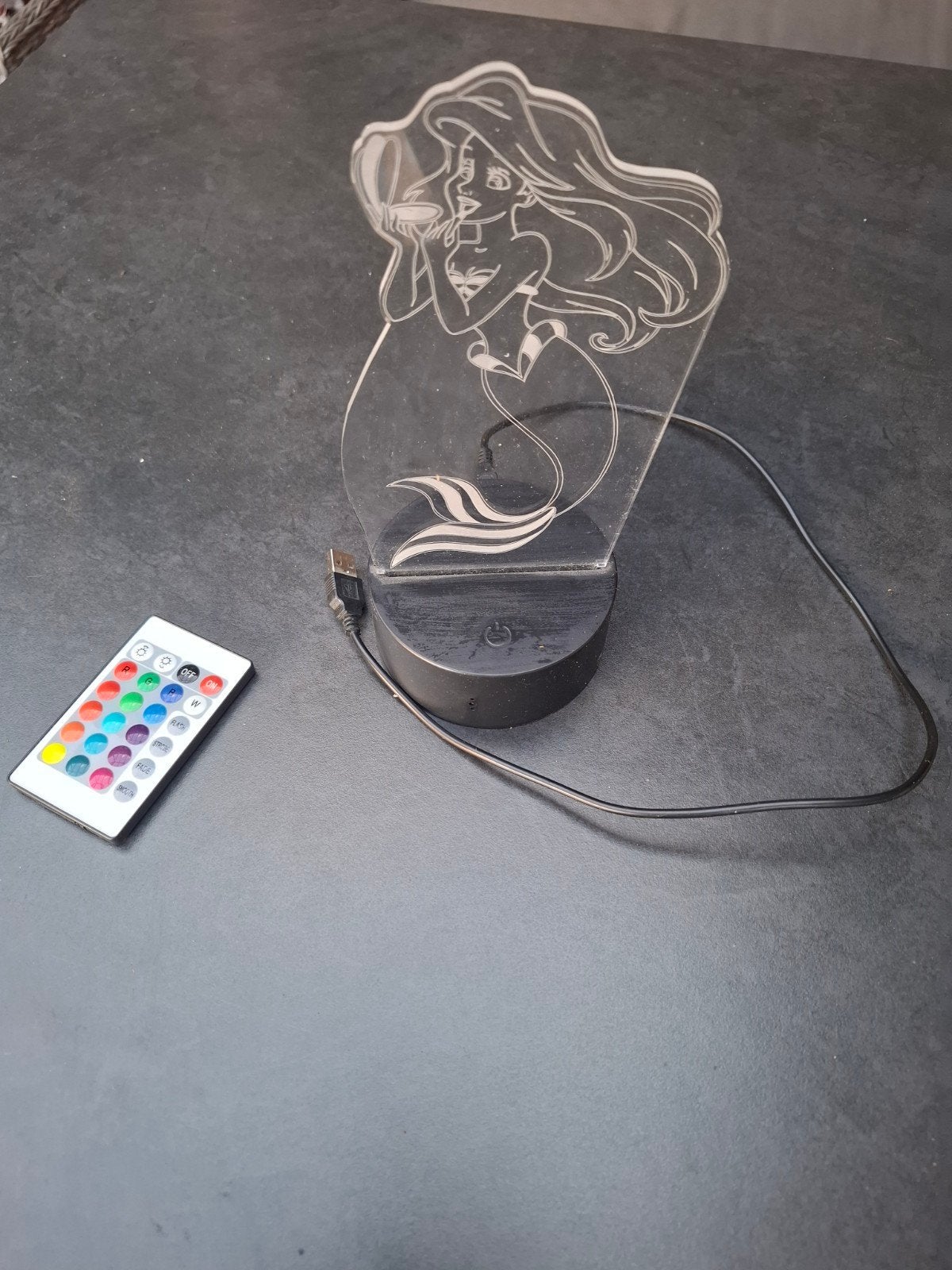 Disney Ariel LED Nachtlampje met Afstandsbediening, Overige merken, Meerkleurig, Overige fittingen, Ophalen of Verzenden