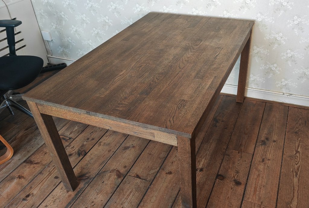 Skagen eettafel 90x140 + uittrekbladen, Huis en Inrichting, Tafels | Eettafels, Ophalen, 50 tot 100 cm, Sterk, gerookt, Eikenhout