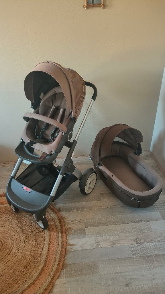 Stokke Trailz kinderwagen incl reiswieg, Gebruikt, Combiwagen, Verstelbare duwstang, Ophalen