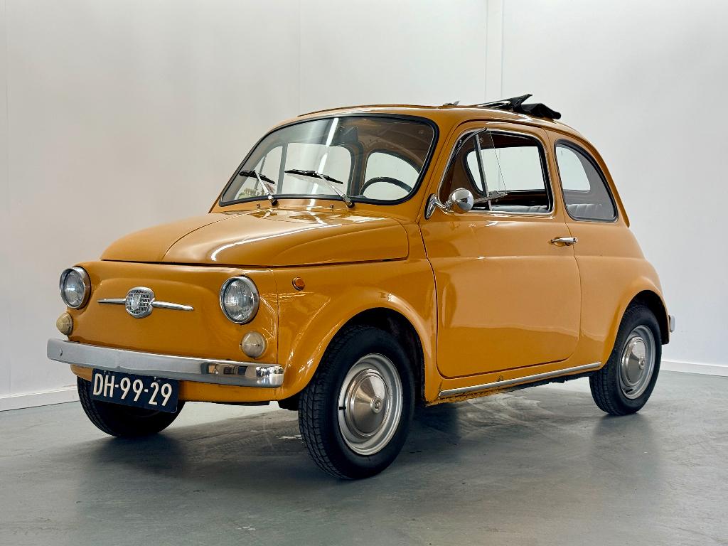 Fiat 500 0.5 L / Leder / Onderhouden / Giallo Positano, Achterwielaandrijving, Zwart, Geel, Handgeschakeld