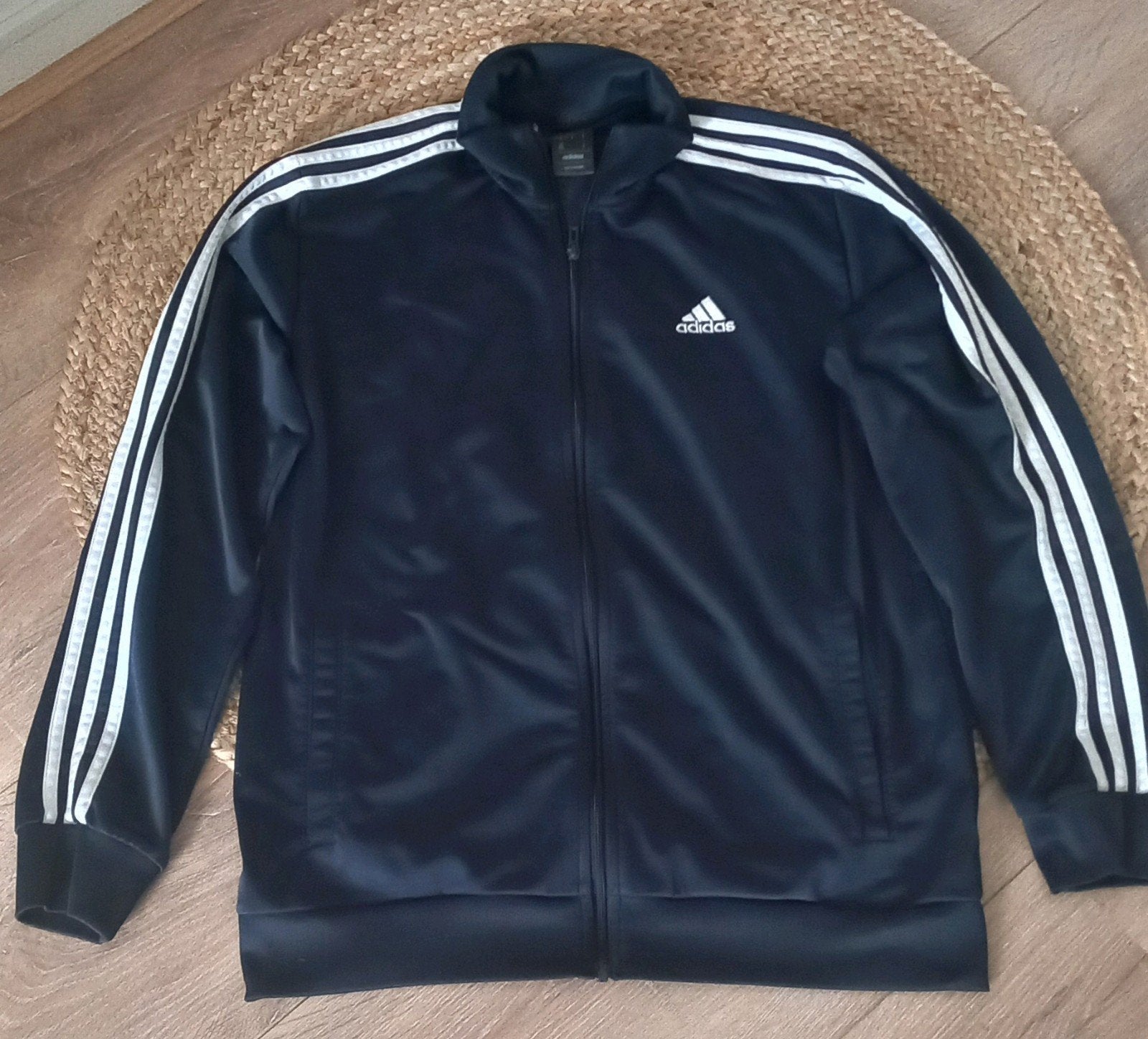 Adidas trainingsjack maat M donkerblauw, Ophalen of Verzenden, Zo goed als nieuw, Adidas, Algemeen