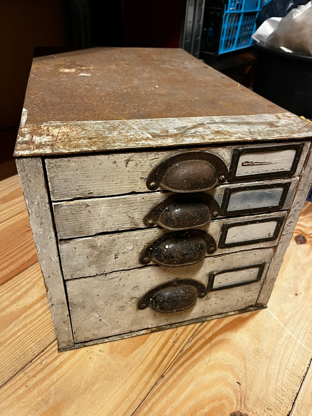 Antieke werkplaats ladenkast, Huis en Inrichting, Kasten | Ladekasten, Ophalen, Zo goed als nieuw, 25 tot 50 cm, Minder dan 100 cm
