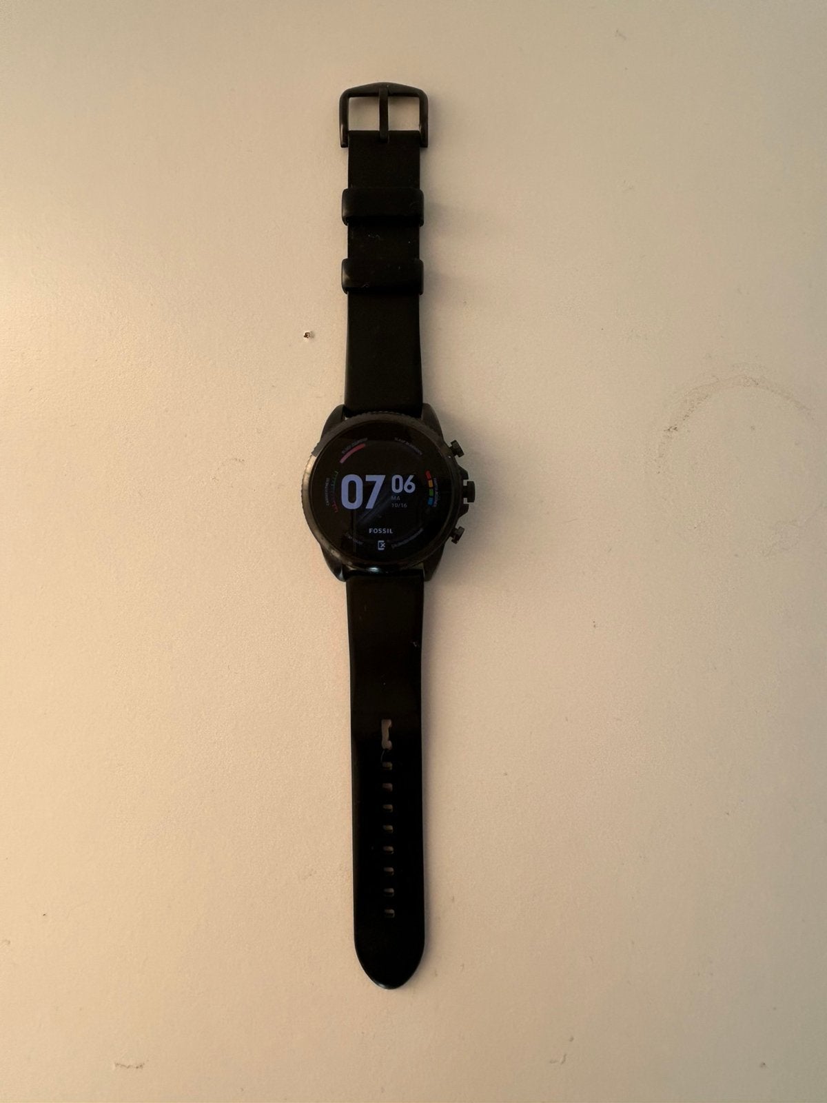 Fossil Gen 6 met oplader, Sieraden, Tassen en Uiterlijk, Smartwatches, Zwart, Ophalen of Verzenden, Waterdicht, Android