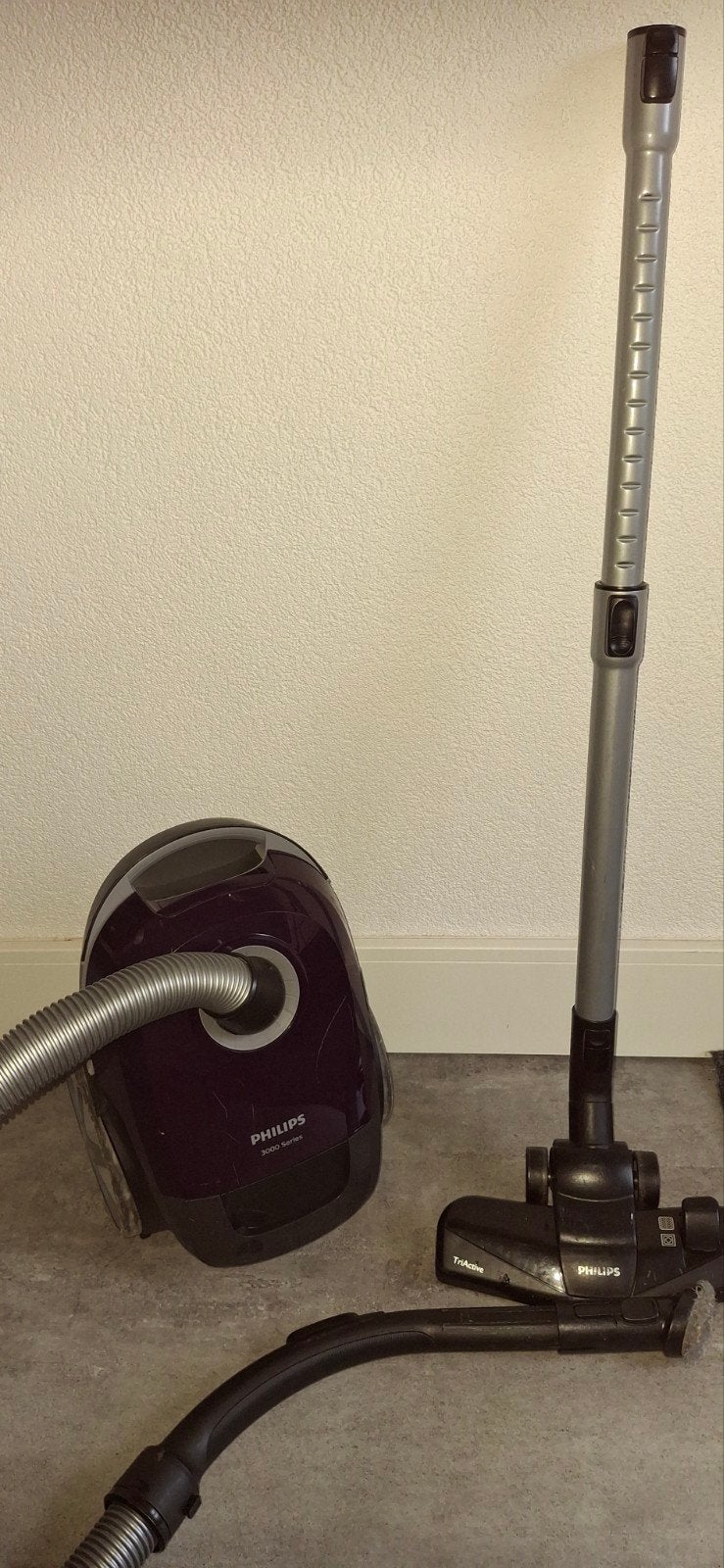 Philips 3000 Series stofzuiger  Paars TriActive mondstu, Philips, Zo goed als nieuw, Geschikt voor harde vloeren, Sledestofzuiger