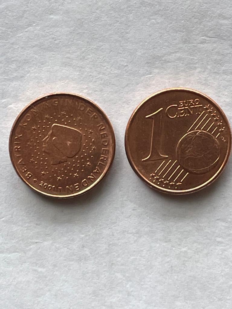 Nederland Euro munten van 1 cent van 1999 , 2000 en 2001., Postzegels en Munten, Munten | Europa | Euromunten, Ophalen of Verzenden
