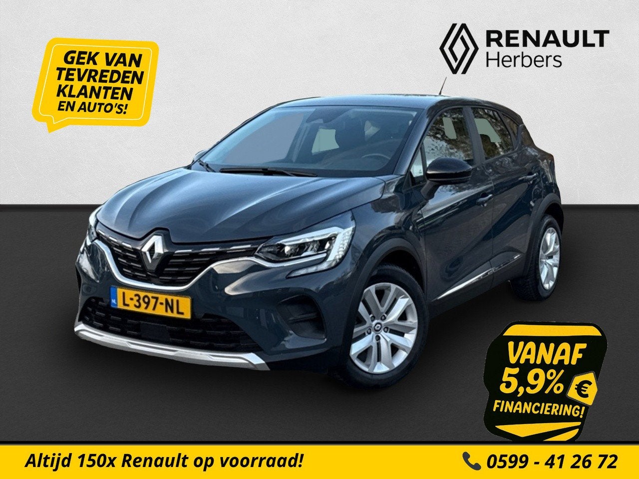 Renault Captur 1.0 TCe 90 Zen AIRCO / APPLE CARPLAY / CRUISE, Voorwielaandrijving, Stof, Gebruikt, Euro 6